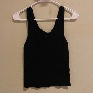 Ribbed texture simple black tank
